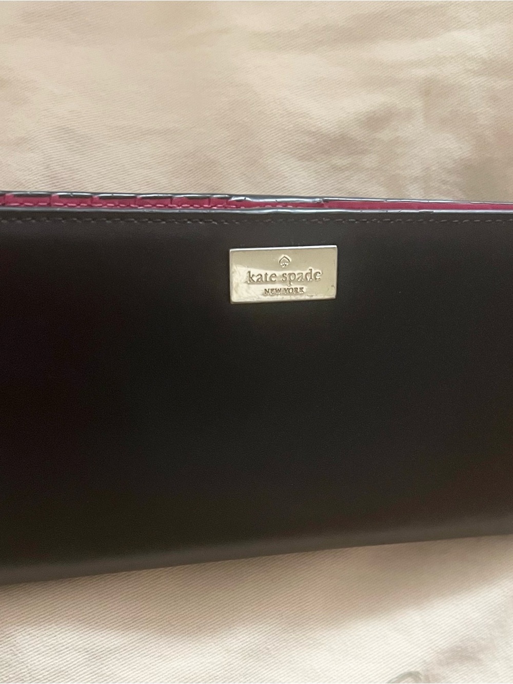 Kate Spade black and hot pink wallet